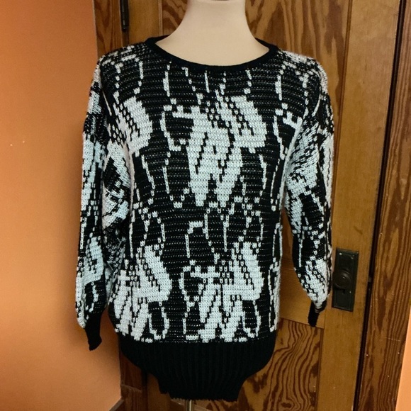 Vintage 80s sparkly abstract art sweater - Picture 5 of 10